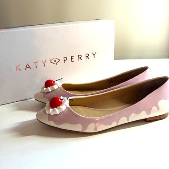 Katy Perry White Ice Cream Ballet Flat with Cherry | .5" Heel | Size 9 - Picture 11 of 11